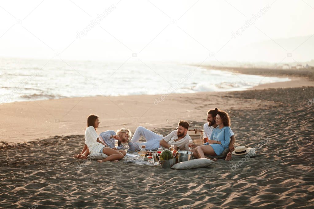 Friends Having Party on the Beach