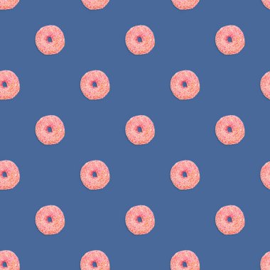 Pembe jöleli donutlarla kusursuz desen