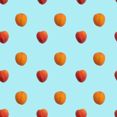 Açık mavi arkaplanda kusursuz kayısı deseni