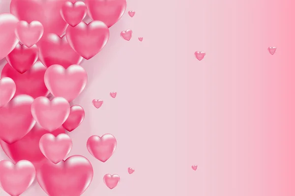 3d vector saint valentine s day pink heart and red dots banner or card on light background. Poster and invitation — ストックベクタ