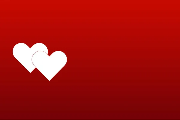 Dos corazones vectoriales santo día de San Valentín sobre fondo de gradiente rojo oscuro. Concepto venta oferta especial — Vector de stock