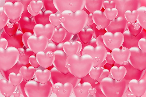 3d vector saint valentine s day pink heart and red dots banner or card on light background. Poster and invitation — ストックベクタ