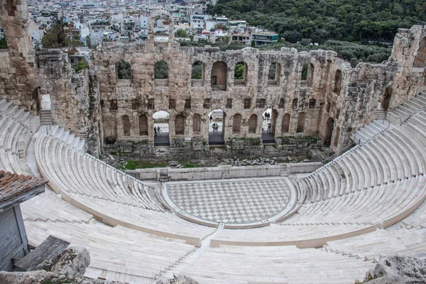 Odeon de Herodes Atticus em Atenas greece. m histórico antigo — Fotografia de Stock