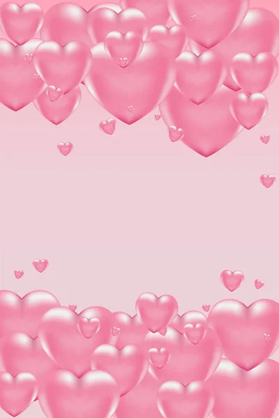 3D wektor święty Walentynki s dzień różowe serce na jasnym tle. Plakat i zaproszenie — Wektor stockowy