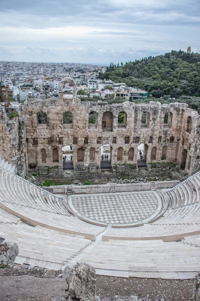 Odeon de Herodes Atticus em Atenas greece. m histórico antigo — Fotografia de Stock