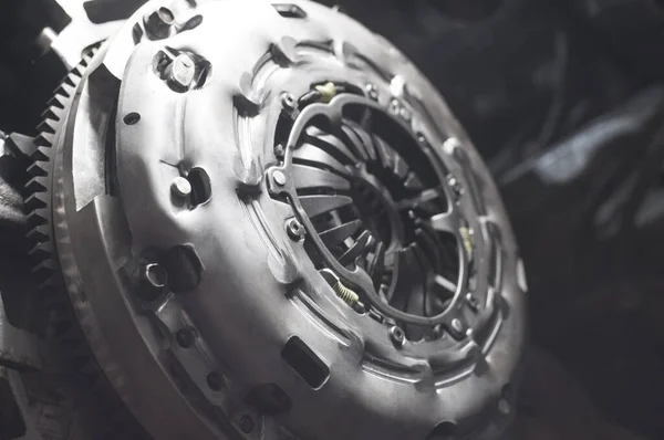 New sport clutch on a car in auto repair shop. — 스톡 사진