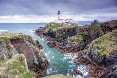Stormy sky at Fanad Head Lighthouse on Wild Atlantic Way.