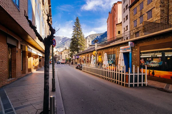 Andorra Velha Andorra Fevereiro 2018 Ruas Típicas Tradicionais Andorra Velha — Fotografia de Stock