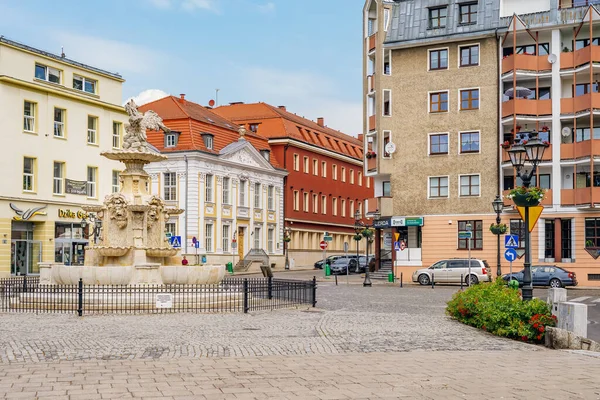 Szczecin Polska Czerwiec 2018 Piękna Fontanna Orla Bialego Placu Orla — Zdjęcie stockowe