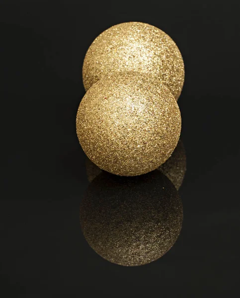 Golden christmas decoration balls — Stock Photo, Image