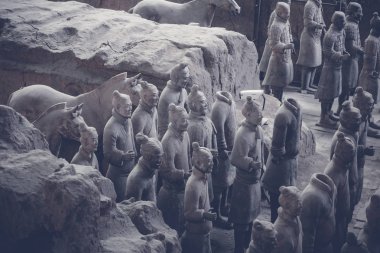 Qin Terra-Cotta Warriors and Horses Figurines