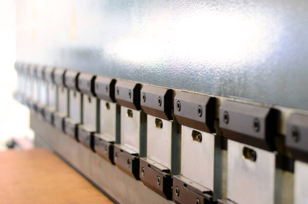 machine for bending metal, the working body of the machine close-up