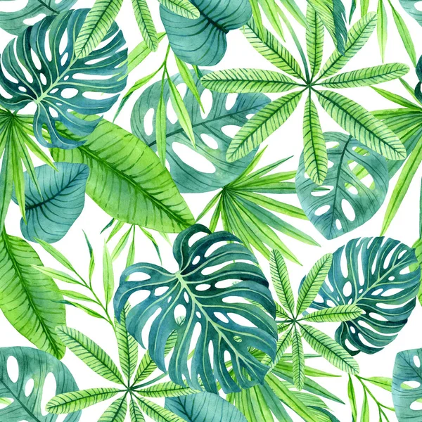 Verdura Exuberante Plantas Tropicais Floresta Úmida Textura Infinita Moderna Brilhante — Fotografia de Stock