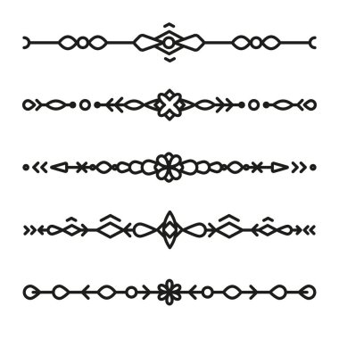 Bölücü dizi etnik ayırıcı stil vektör izole süsler