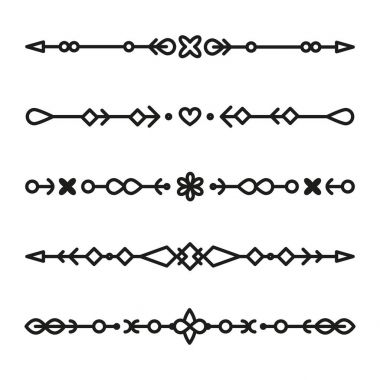 İzole dekoratif bölücüler kabile stil vektör kümesi