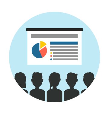 İzleyici, vektör daire düz stil ile sunu slayt