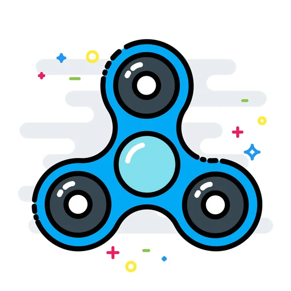 Rotierende Fidget Spinner Spielzeug bunte Linie isoliert Vektor-Stil — Stockvektor