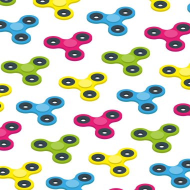 Spinner izometrik renkli arka plan, çocuk oyuncak kavramı vektör kıpır