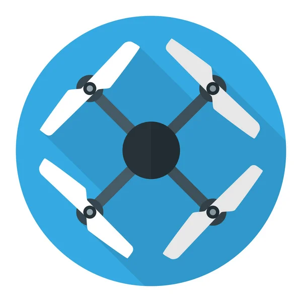Drohne oder Quadrocopter Flachkreis-Symbol isoliert — Stockvektor