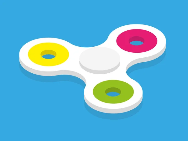 Isometrische fidget spinner kid speelgoed kleurrijke en witte vector — Stockvector