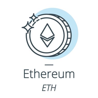 Ethereum cryptocurrency para hattı, sanal para birimi simgesi