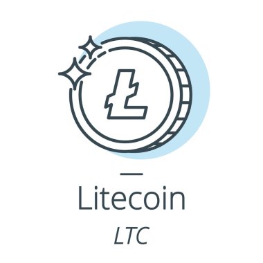 Litecoin cryptocurrency para hattı, sanal para birimi simgesi
