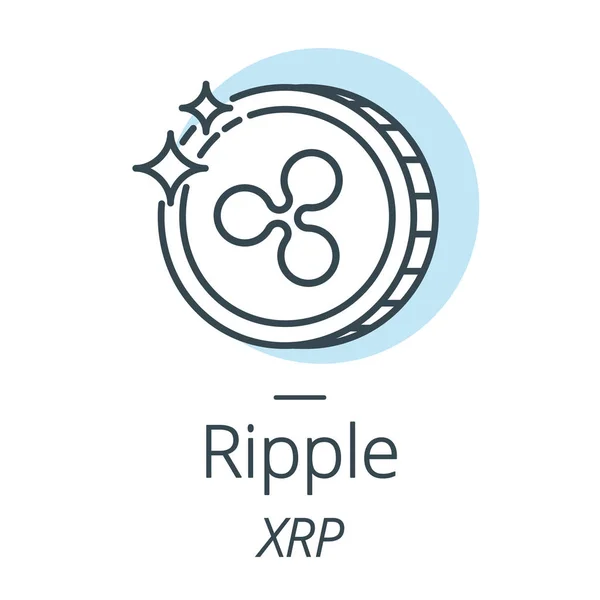 Ripple Kryptowährung Coin Line, Symbol der virtuellen Währung — Stockvektor