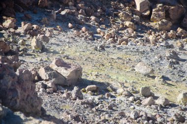 Volkan Pico del Teide Teide Milli Park, Kanarya Adaları, doğal sarı sülfür