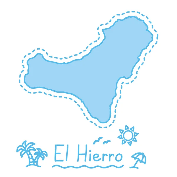 Mapa ostrova El Hierro, samostatný kartografie koncept Kanárské ostrovy — Stockový vektor