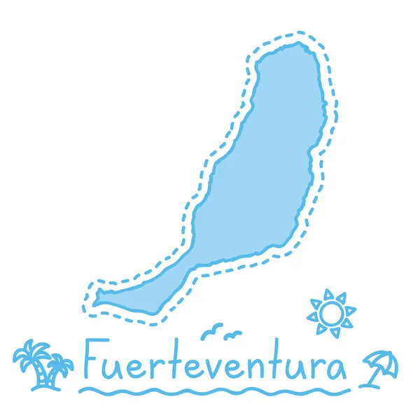 Fuerteventura île carte isolé cartographie concept îles Canaries — Image vectorielle