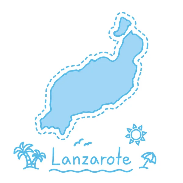 Lanzarote Inselkarte isolierte Kartographie Konzept Kanarische Inseln — Stockvektor