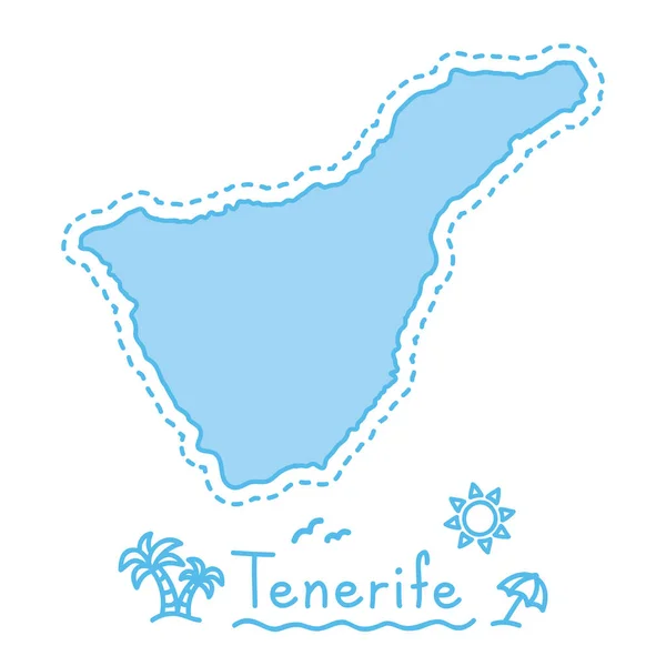 Teneriffa Inselkarte isolierte Kartographie Konzept Kanarische Inseln — Stockvektor