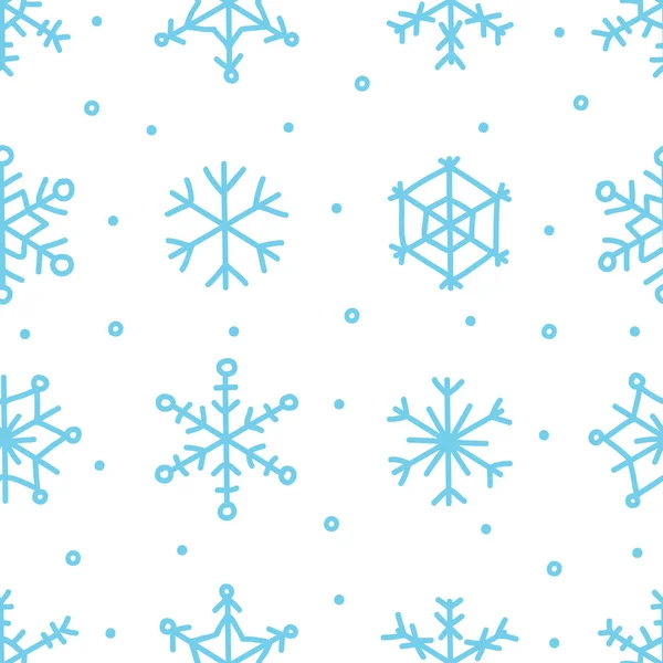 Διάφορα μπλε snowflake χωρίς ραφή πρότυπο χειμώνα έννοια — Διανυσματικό Αρχείο