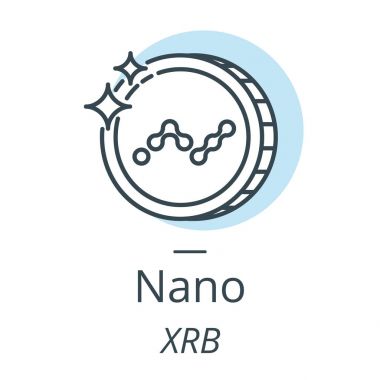 Nano cryptocurrency para hattı, sanal para birimi simgesi