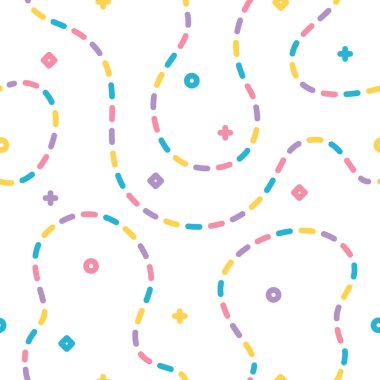 Soyut renkli pastel aksanlı satır seamless modeli