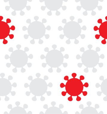 Virus seamless pattern danger concept