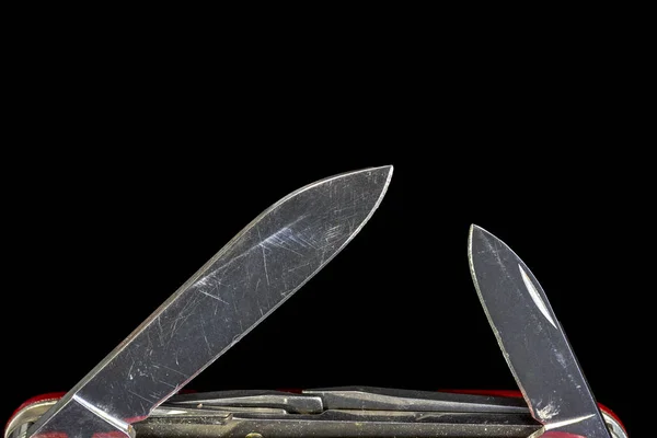 Sharp blade details of a pocket knife — Stock Photo, Image