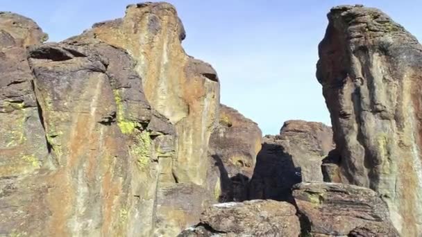 Idaho Desert Valley Filled Rock Formations — Stock Video