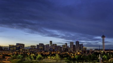 Denver Colorado 'nun şehir ışıkları