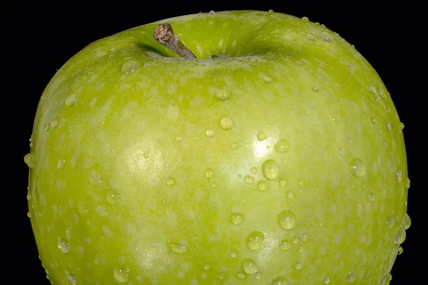 Готов съесть зеленое яблоко — стоковое фото