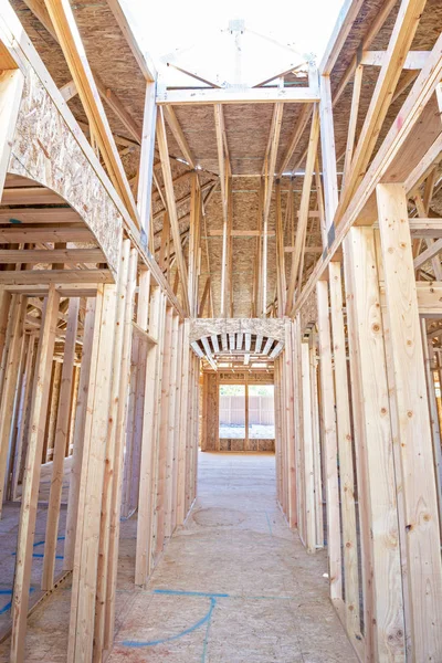 Hallway leading into a new home construction Stock Photo