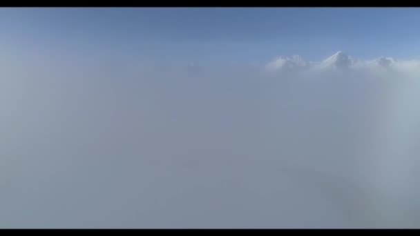 Brouillard Dégageant Vue Aérienne Matin Champ Tir Sawtooth — Video