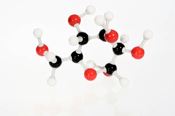 Modèle Chimique Complexe Glucose Sur Blanc — Photo