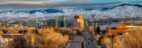 Ciudad Los Árboles Boise Idaho Amanecer —  Fotos de Stock