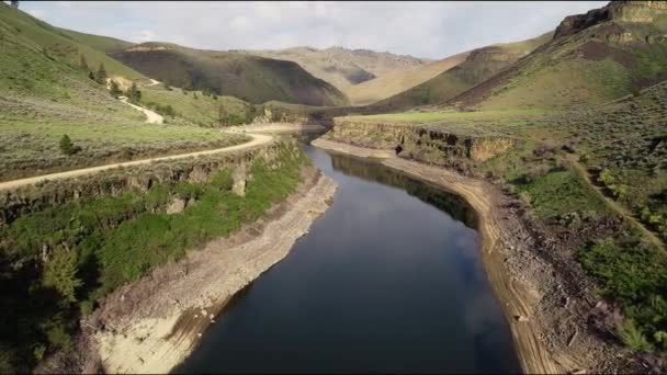 Canyon Con Forcella Sud Del Fiume Boise Che Scorre — Video Stock