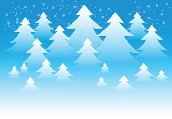 Nieva el árbol de Navidad en un cielo azul — Vector de stock