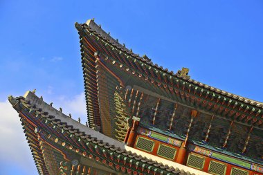 Seoul, Kore - 09 Şubat 2017: Gyeongbok Sarayı'nda Seoul City, Kore
