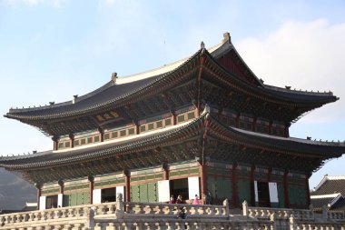 Seoul, Kore - 09 Şubat 2017: Gyeongbok Sarayı'nda Seoul City, Kore