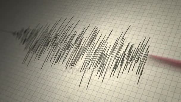 Seismographen-Schleife bei Erdbeben — Stockvideo