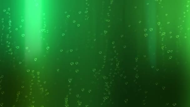 Green Beer Soda Bubbles Loop Animación Bucle Sin Fisuras Burbujas — Vídeo de stock